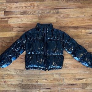 Steve Madden Black Cropped Puffer Jacket